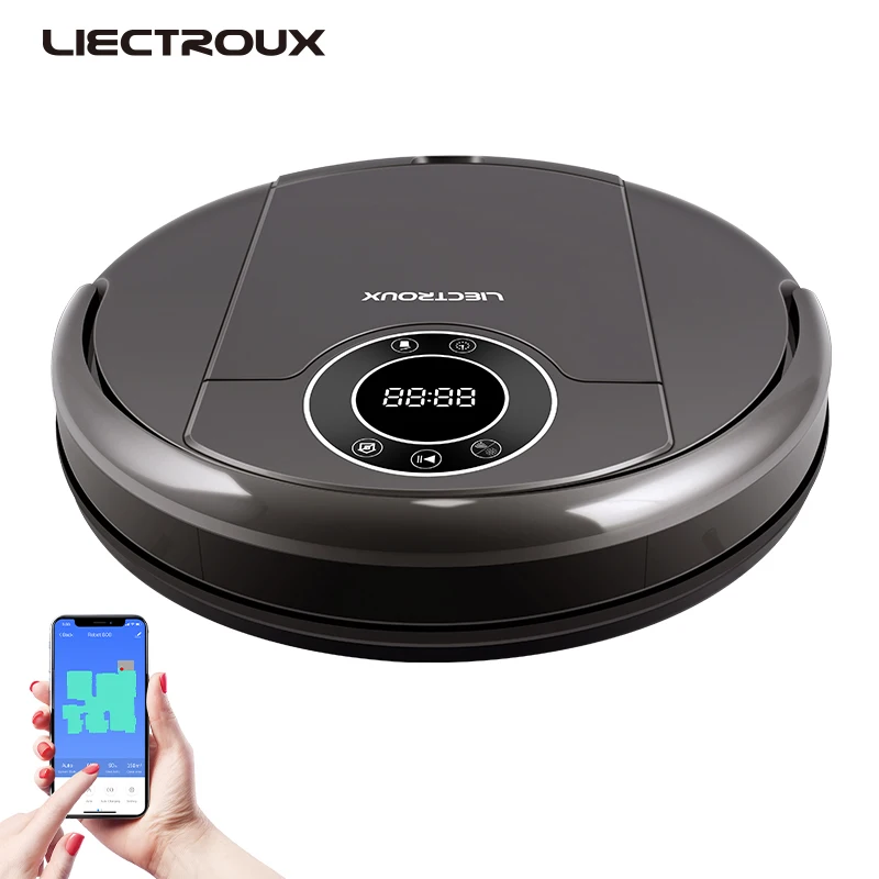 LIECTROUX робот пылесосы для автомобиля ZK808 Wi Fi App 3000 pa всасывания навигации карты Smart