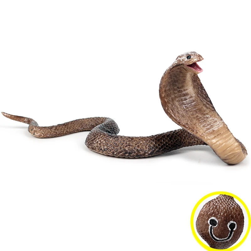 Simulation Reptile Model Cobra Snake Amphibious Spectacles Kingsnake Model Tidy Toy Ornaments