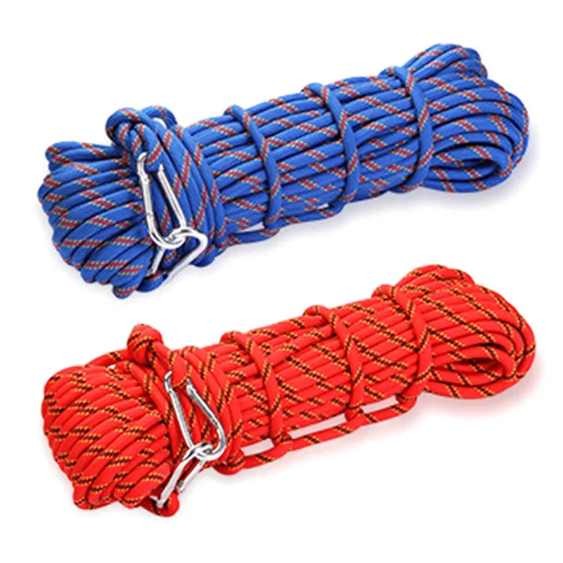 

Rock Climbing Rope Wall Tree Climbing Equipment Gear Outdoor Survival Fire Escape Safety Rope Carabiner 10m 15m 20m