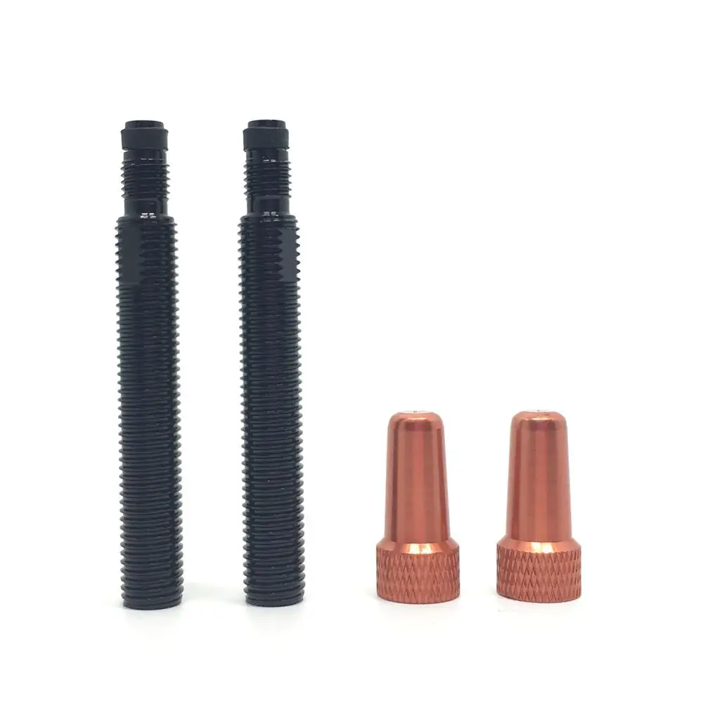 2pcs with orange cap 1 Pair-45mm-Bicycle Presta клапан бескамерный Клапан Расширитель расширение с 2 шт сплав цвет крышки - Цвет: 2pcs with orange cap