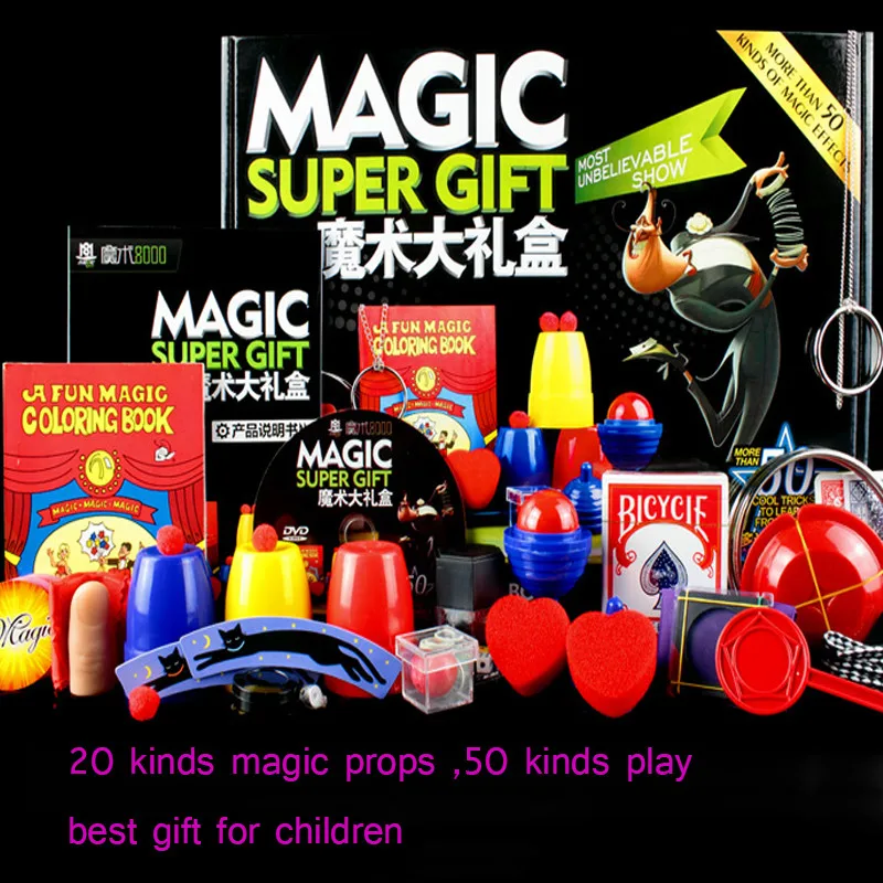 Magic Trick Set kit 50 Kinds Magic Play with DVD Teaching Professional