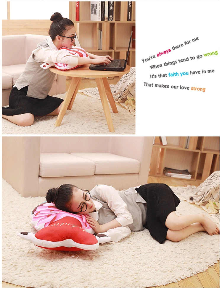 1PC Creative 3D real life ice cream Cake Cones pillow stuffed plush Home Pillow office nap pillow cushions
