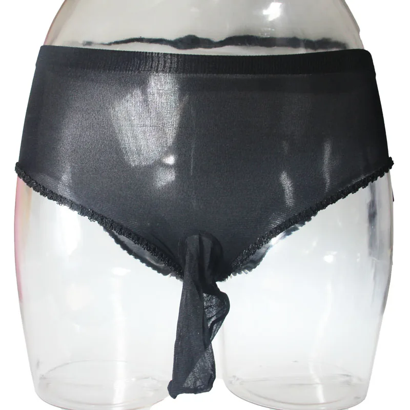 Men Sexy Lace Transparent Underwear Ivory Personal Briefs Short Underpants lingerie Penis Pouch Sheath Wrapped Panty
