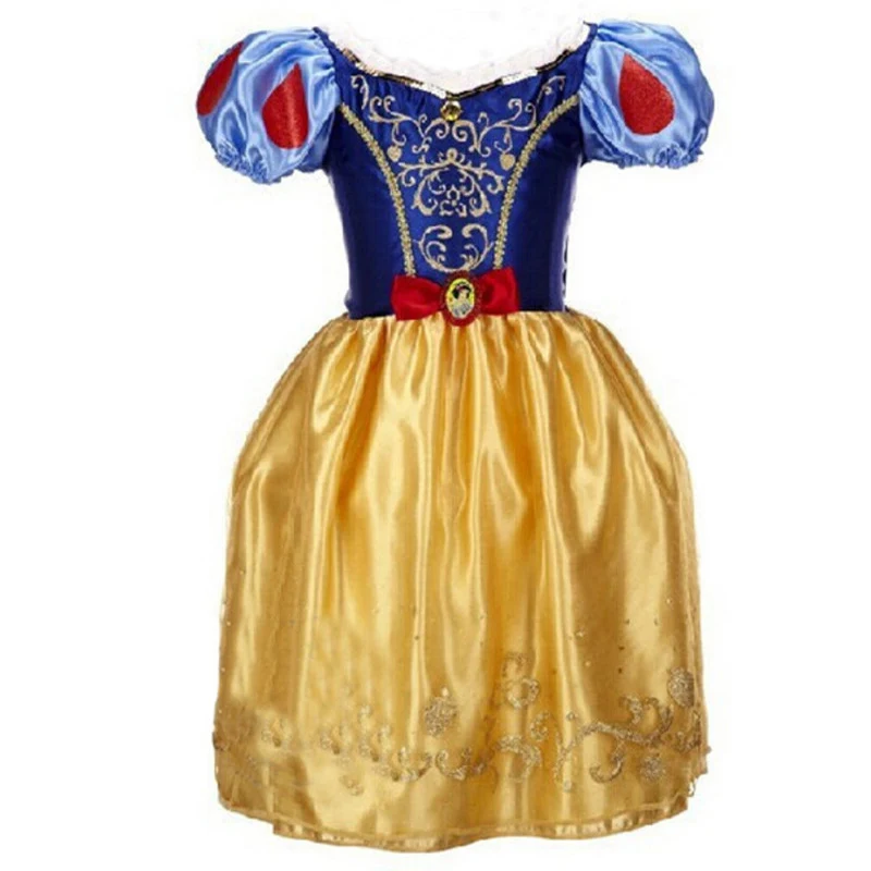 Детские платья для девочек; летнее платье принцессы Белоснежки; платье Эльзы; одежда для дня рождения; платье Золушки; костюм Рапунцель