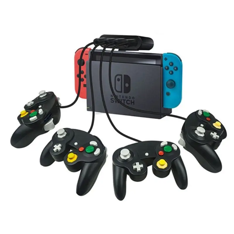 3 In 1 4 Porte Gc Handle To Wiiu/Pc/Switch Converter Adapter Per Pc Game Gamecube Gc Controller Accessori