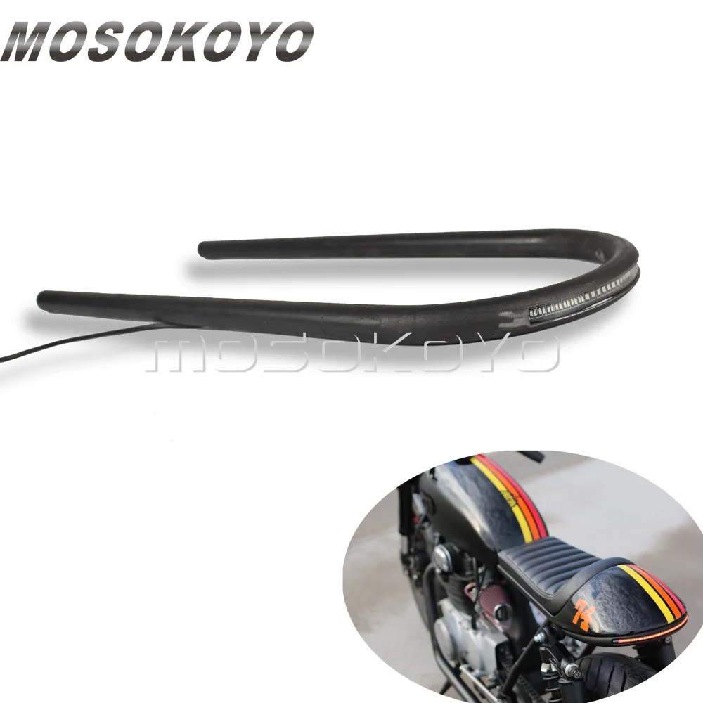 

Motorcycle Long Rear Seat Frame Hoop Loop w/LED Turn Tail Brake Light for Harley Cafe Racer Scrambler Triumph Yamaha XS650