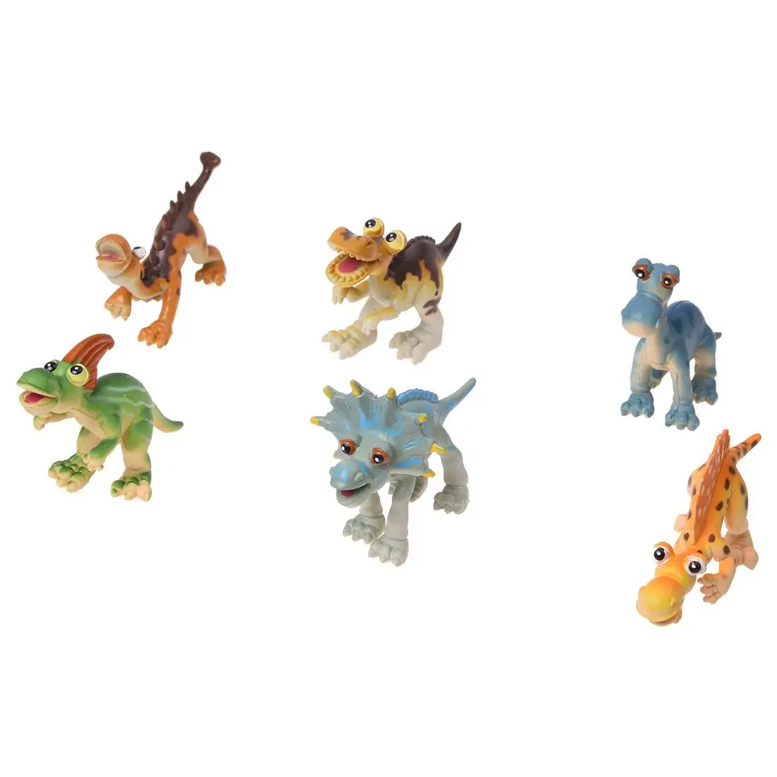 6 Новый жесткий Пластик Мультфильм Животных фигурки динозавров набор игрушек Детская
