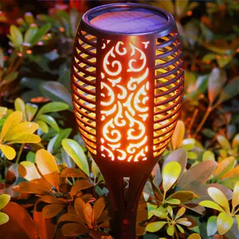 

Litake 2Pcs 96LEDs Waterproof Solar Torch Shape Light with Flame Effect for Garden Patio Deck