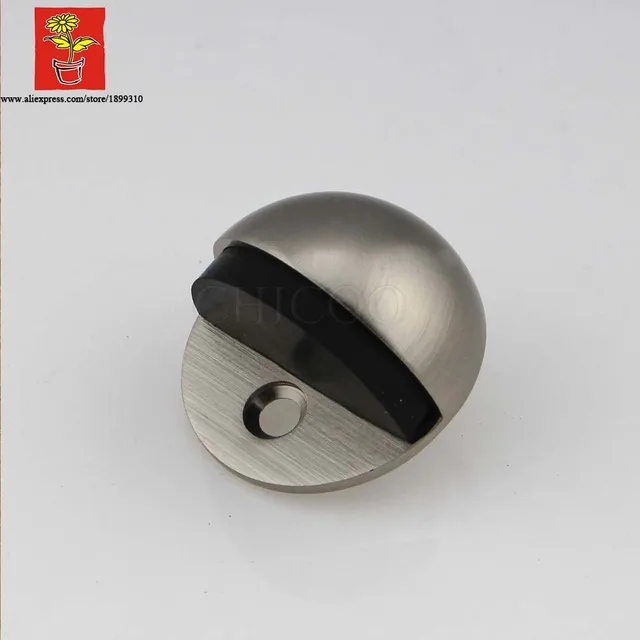 Chicoo Home Decoration Zinc Alloy Floor Mounted Rubber Wedge Door Chicoo Home Decoration Zinc Alloy Floor Mounted Rubber Wedge Door Stop Glass Stopper Nickel Color