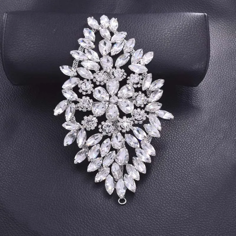 strass glass rhinestone patch applique for wedding dress (9)