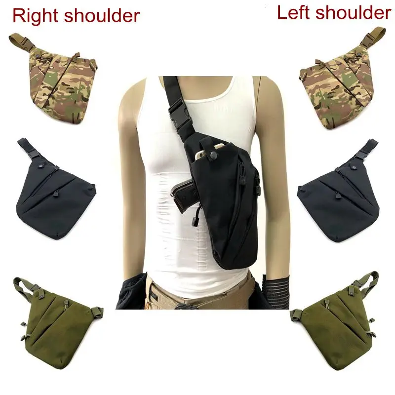 Tactical Chest Shoulder Bag Left / Right Shoulder Concealed Gun Carry