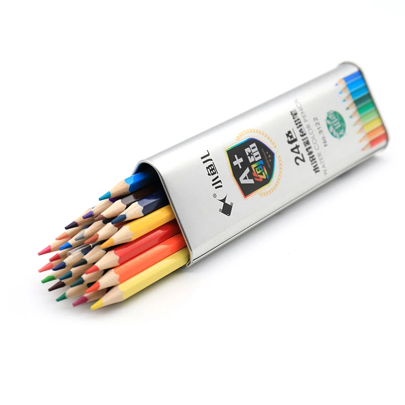 

24 Pcs/Set Valued Water Color Pencil Packaging 12 Different Colours Colored Pencils Kawaii School Wooden Pencils High Quality