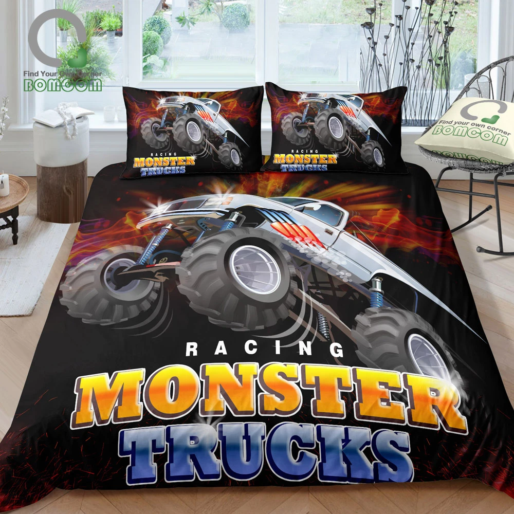 Monster Truck 3D Duvet Cover Set King Queen Double Full Twin Single Bed
