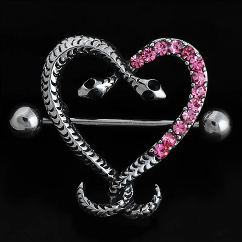 Heart Body Nipple Bar Barbell Piercing Shield Rings Sexy Surgical Steel Rushed Fake Piercing