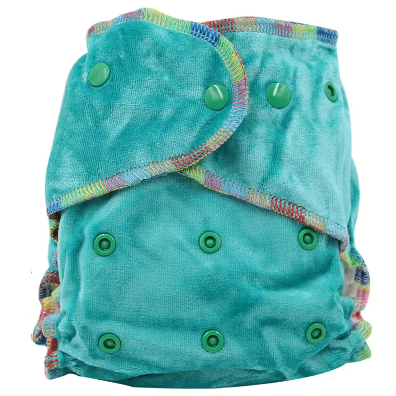 

2017 New Style Baby Bamboo Velour Fitted Diaper With 2pcs Bamboo Cotton Fleece Nappy Insert Reusable Baby Nappies Fit 0-36 Month
