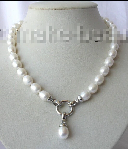 

Free shipping >>>>>>stunning big 12mm baroque white freshwater cultured pearl necklace h1122