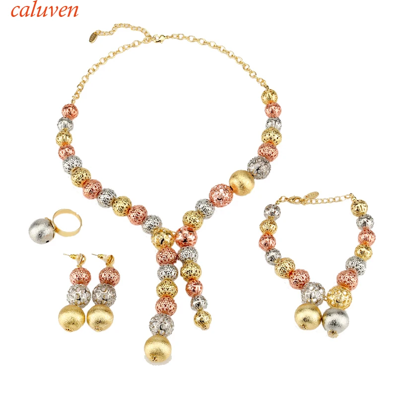 Gold White Rose Color ball Women Gift Ethiopian Jewelry Set Fashion African Beaded Eritrea/Nigerian/Arab/Habesha | Украшения и