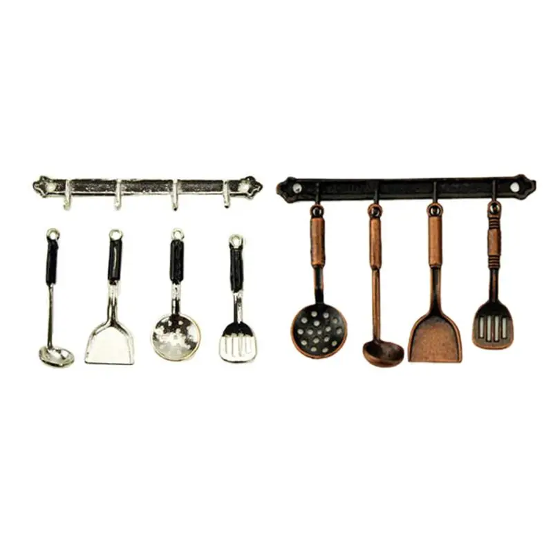 

1 Set Mini Kitchen Rack Kitchenware Stand 5 Piece Set Dollhouse Miniature Food Play Scene Model Doll House Accessories