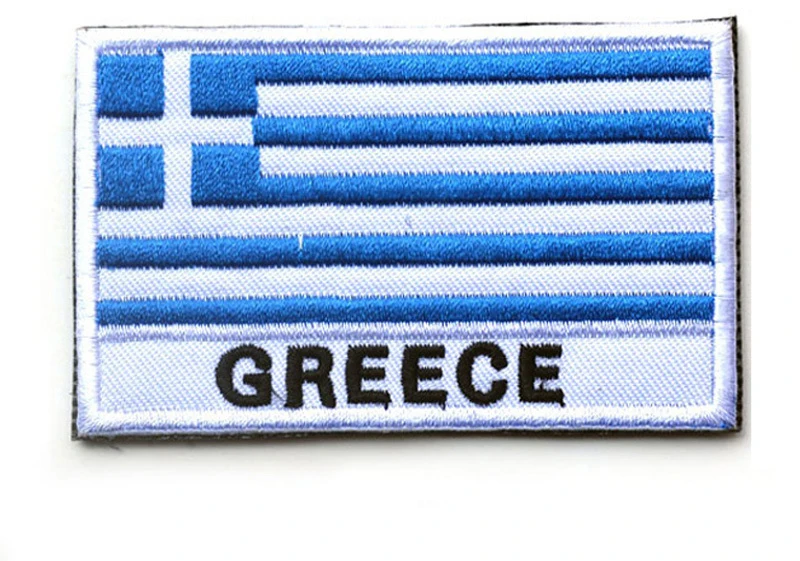 National Greece Flag patch hook Embroidered tactical morale patches