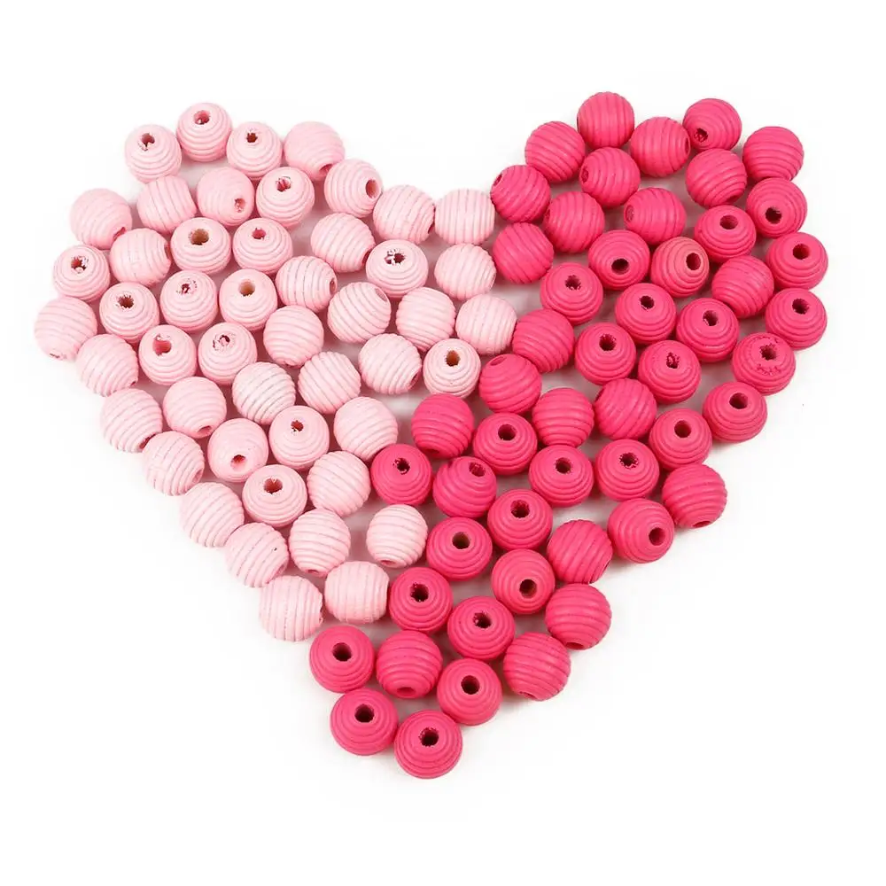 

50pcs/lots Natural Screw Thread Beehive Wooden Beads Colorful Teething Spacer Beading Beads DIY Jewelry Making Crafts Kids Toys