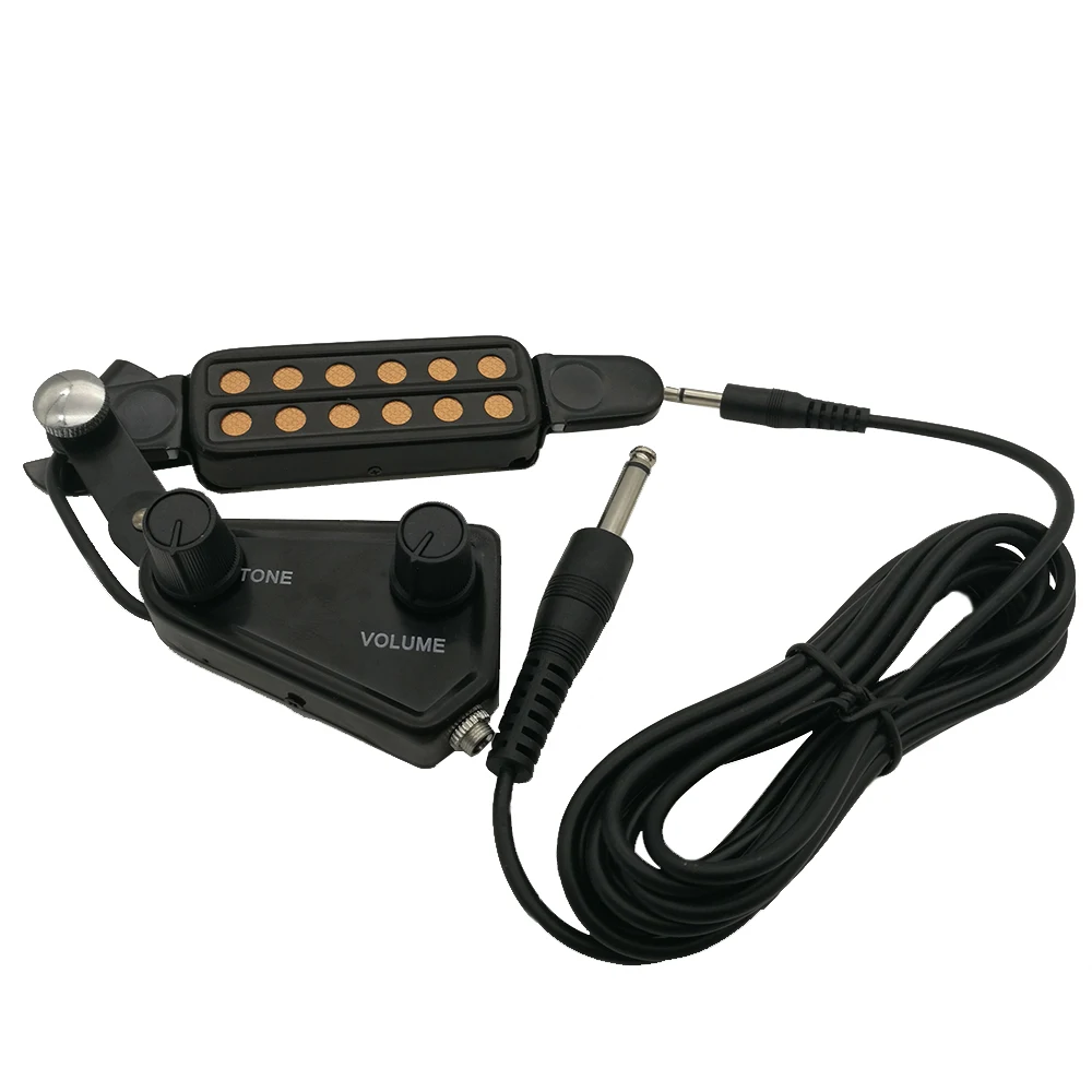 12 Holes Acoustic Guitar Pickup Guitar Pick Up with Tone Volume Audio