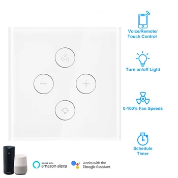 

Timethinker EU UK Smart Wifi Fan Switch Light Lamp Switch 240V for Alexa Google Home IFTTT Voice Control Smart Life APP Control