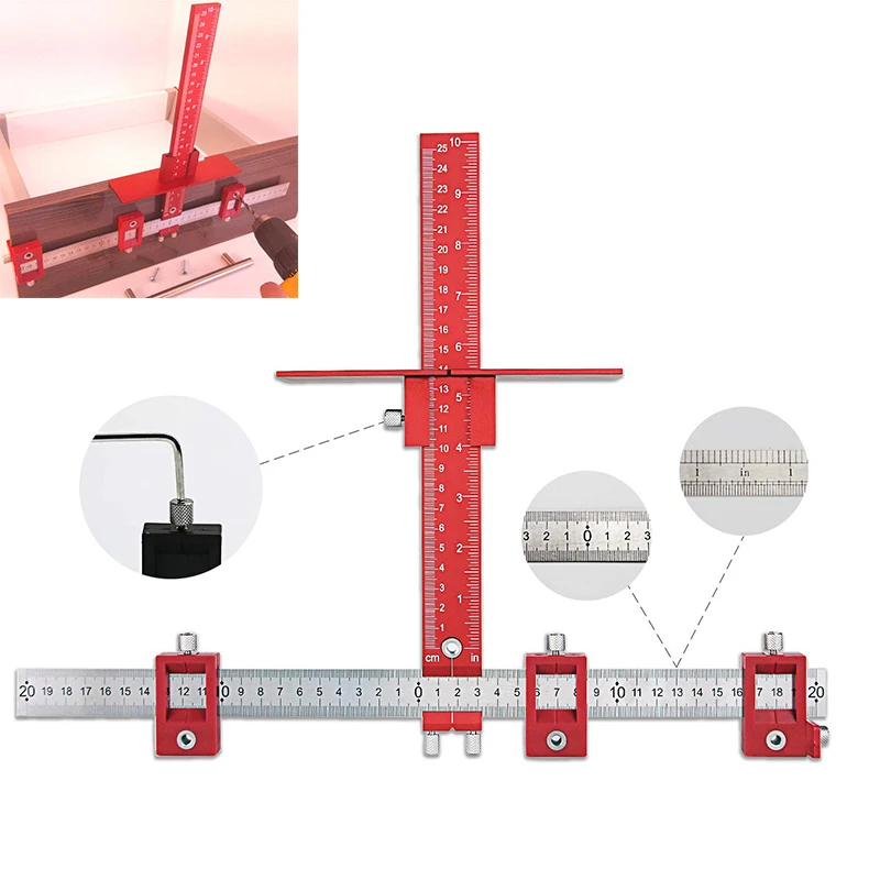 

1PC Drill Punch Locator Adjustable Furniture Drilling Dowelling Hole Saw Locator Woodworking Joinery Hand Tool