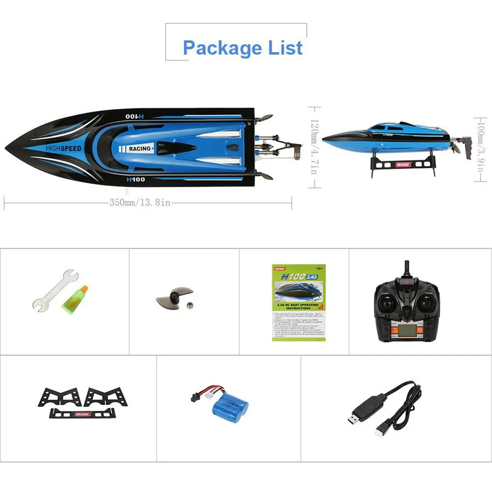 Skytech H100 2.4G RC Boat Remote Controlled 180 Degree Flip 26-28KM/H High Speed Electric Submarine Racing RC Boat Skytech H100 2.4G RC Boat Remote Controlled 180 Degree Flip 26-28KM/H High Speed Electric Submarine Racing RC Boat