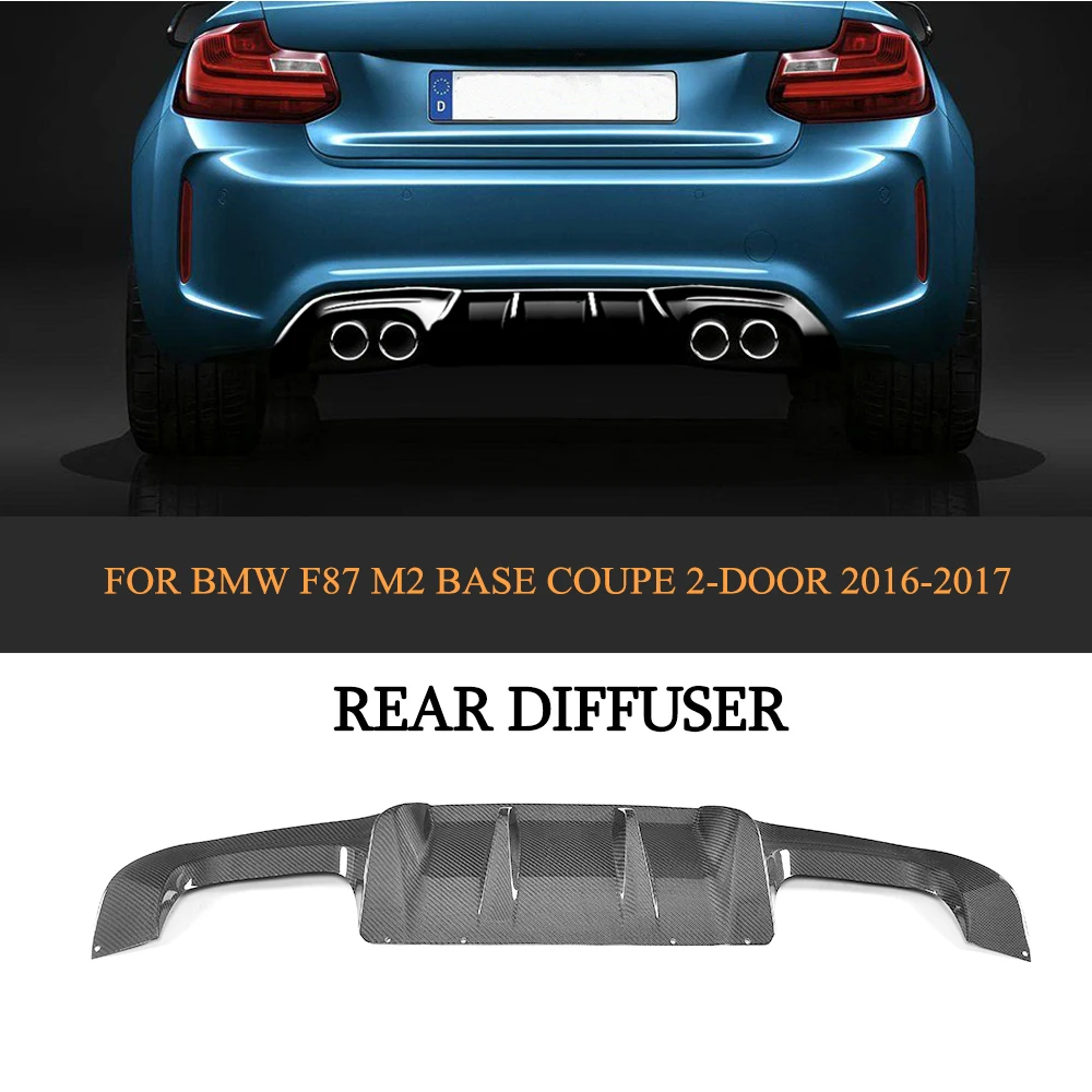 

Big Fins Carbon Fiber Rear Bumper Extension Diffuser Spoiler for BMW F87 M2 Base Coupe 2 Door 16-17 P B Style