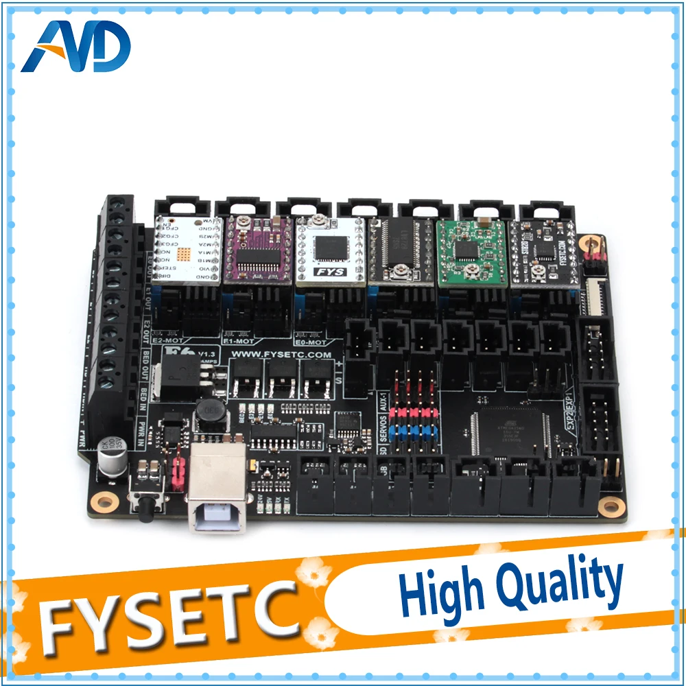 Материнская плата FYSETC F6 V1.3+ 6 шт. TMC2100/TMC2208v1.2/TMC2130v1.2/DRV8825/S109/A4988/ST820 VS SKR V1.3