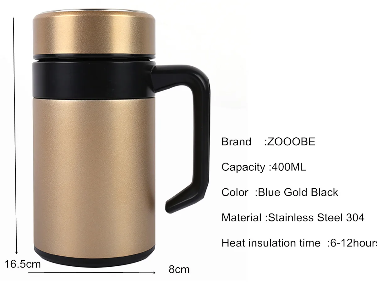 ZOOOBE высококачественные термосы из нержавеющей стали с ручкой Термокружка офисные термосы для чая Термокружка