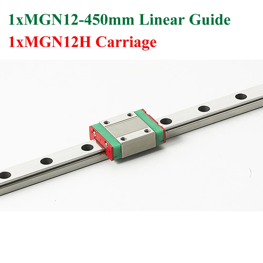 1x MGN12H Miniature Rail Guide 350mm Length 12mm width Linear Guide Block ❤ 