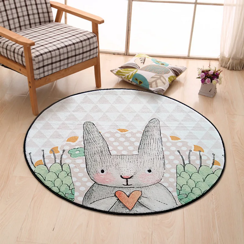 Us 87 72 32 Off Cute 100cm Rabbit Round Carpets For Living Room Bedroom Rugs And Carpets Cloakroom Mat Computer Chair Area Rug Kids Play Mat In