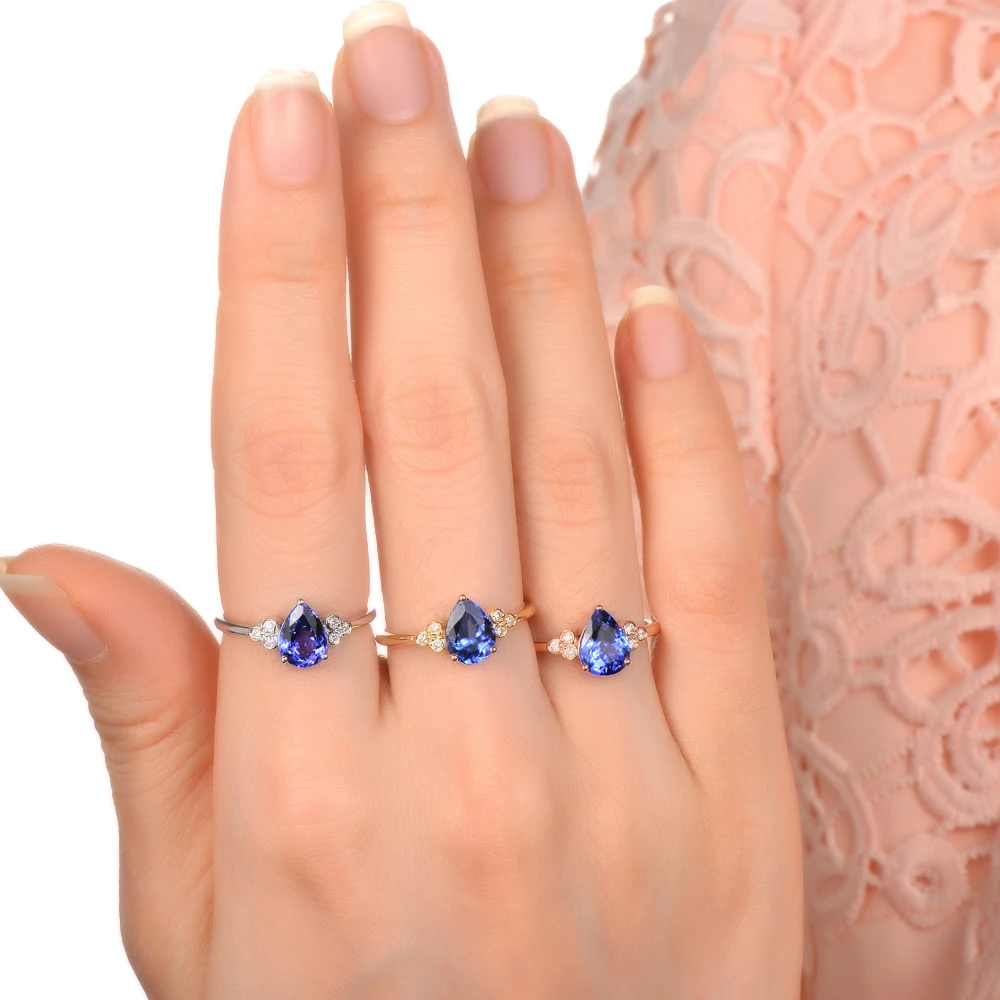 Кольцо с натуральным камнем из танзанита карата|natural diamond|gemstone jewelrygold natural |