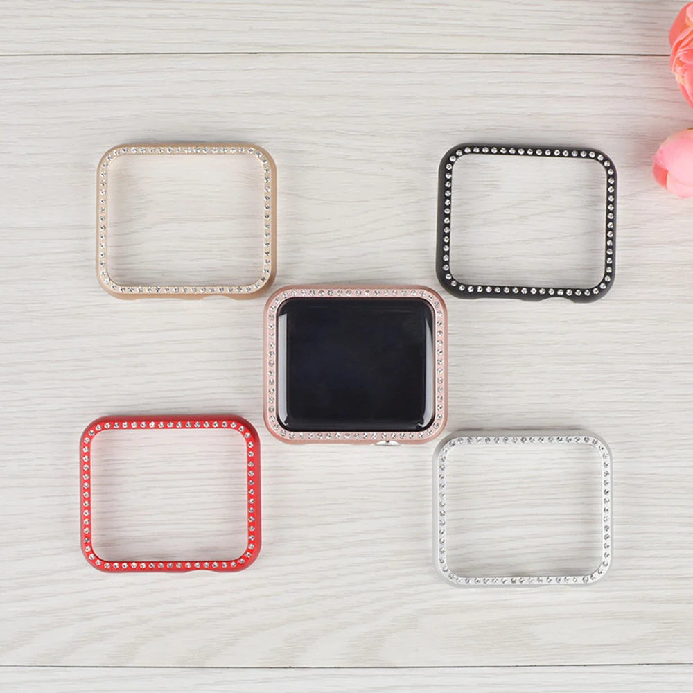 Алмазная крышка для Apple watch case 44 мм/40 мм Iwatch band 42 38 металлический каркас защитный