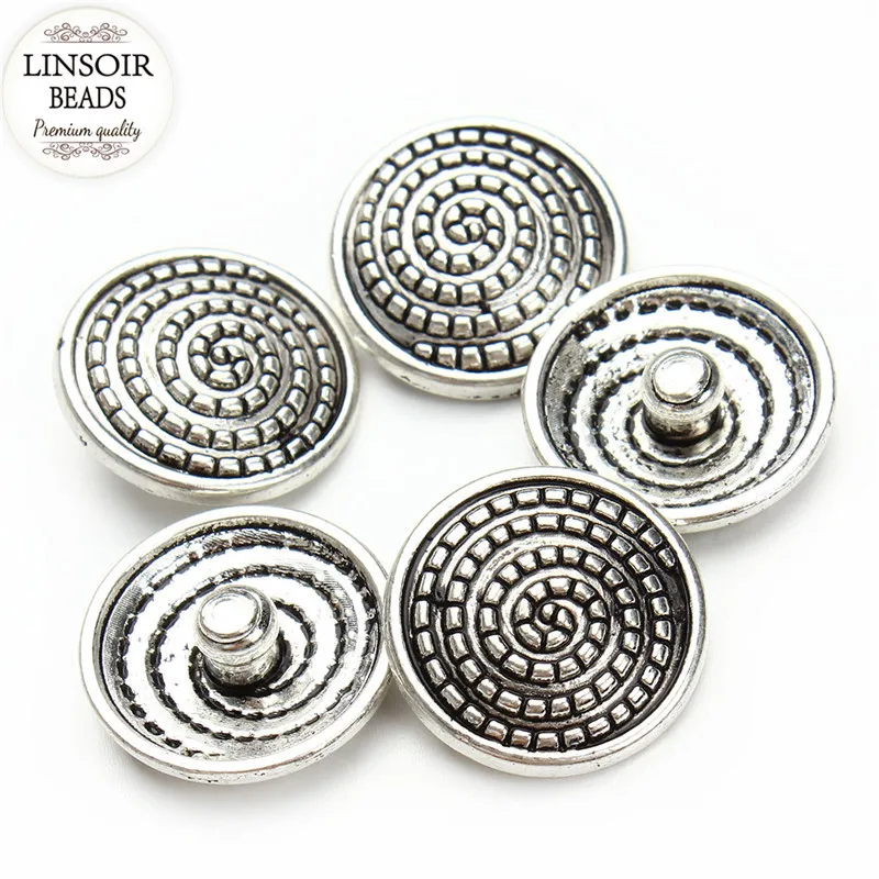 

New 10pcs/lot 20mm Antique Silver Jewelry Finding Button Cover For DIY Button End Crimp Beads Tips Wholesale F2917