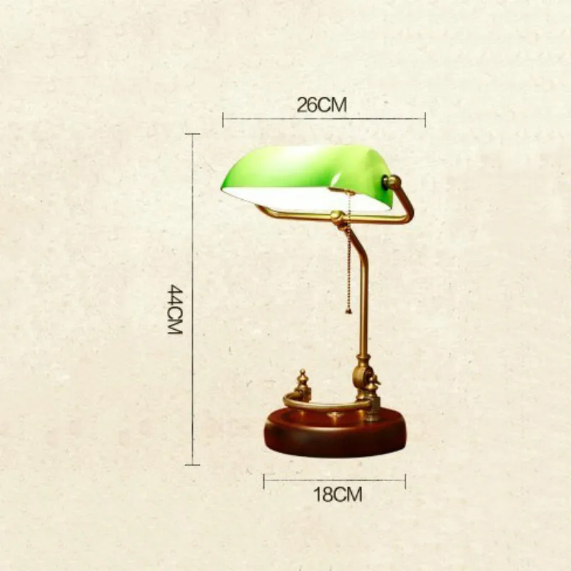 Классическая винтажная лампа банкира E27 Таблица лампа стекло абажур для спальни учебы дома чтения настольная лампа