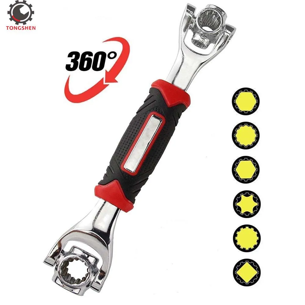 48 Tools In One Socket Multifunction Pass-through Torque Socket Wrench Spanner Works with Spline Bolts 12 Point Torx Any Size 12 20pcs rectangle kraft paper bags multifunction shopping bags valentine s day present bag wrapping pouches with ribbon handles