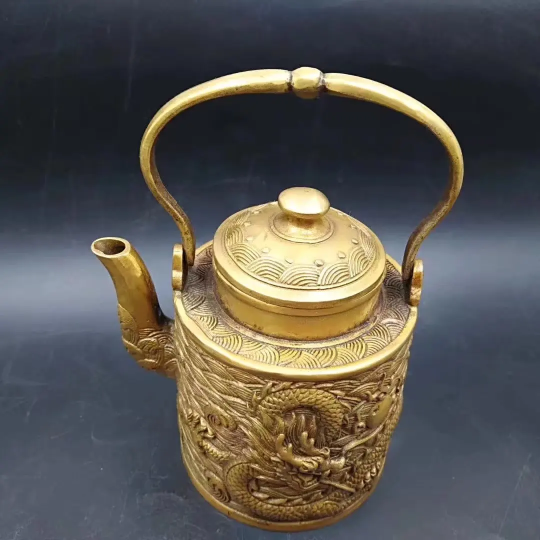 Античный китайский OPPER латунный чайник Qianlong период | Дом и сад