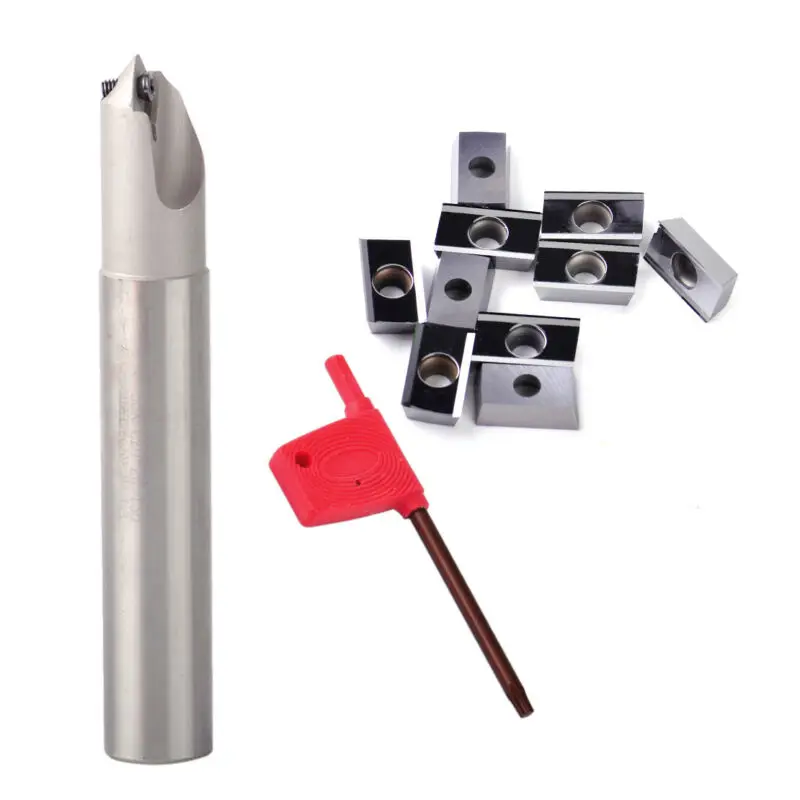 

45 Chamfering Tool Holder End Mill With Screw + T15 Wrench +10pcs Milling Insert