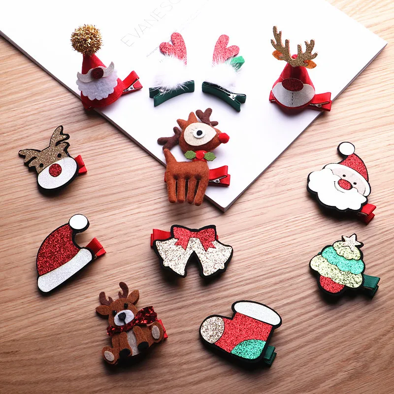 

Korea High Quality Woolen Marry Christmas Hair Clips for Girls Hairpins Hair Accessories Flower Crown Hair Bows Scrunchy