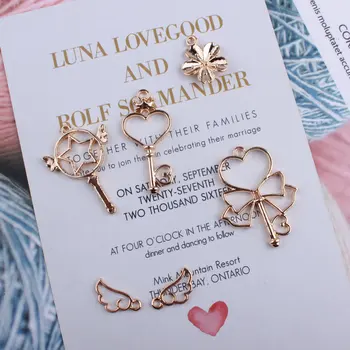 

10pcs/lot Fashion Enamels Charms Gift Gold Cardcaptor Sakura Alloy Pendant Fit Bracelet Necklace Jewelry Accessories DIY Crafts