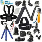 Cheap SAQN for GoPro 3-Way Grip Arm Tripod set head strap for gopro hero 5 4 3 2 session black sjcam action camera xiaomi yi 08A