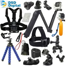 SAQN for GoPro 3-Way Grip Arm Tripod set head strap for gopro hero 5 4 3 2 session black sjcam action camera xiaomi yi 08A