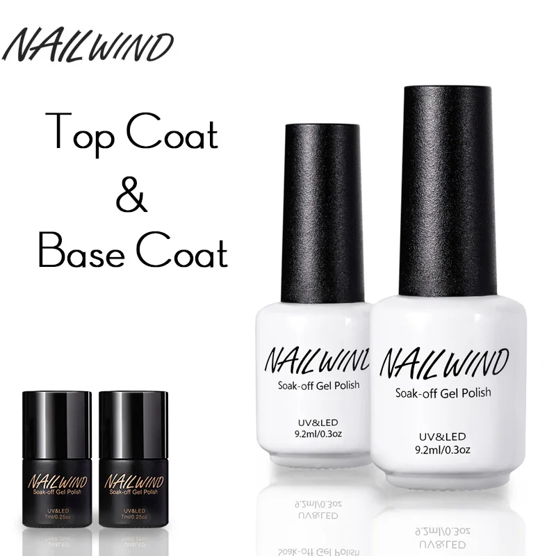 

NAILWIND 7ML & 8ML & 9.2ML Top Coat Base Coat Gel Lacquer Soak off Nail GeL Polish UV&LED Nail Art Semi Vernis Permanent