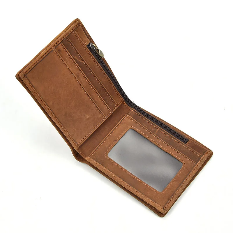 Luufan, мужской короткий кошелек из натуральной кожи, карманный кошелек, кошелек для кредитных карт, монет, фото, настоящая мягкая кожа, кошелек для денег в долларах - Цвет: 2802- Light Brown