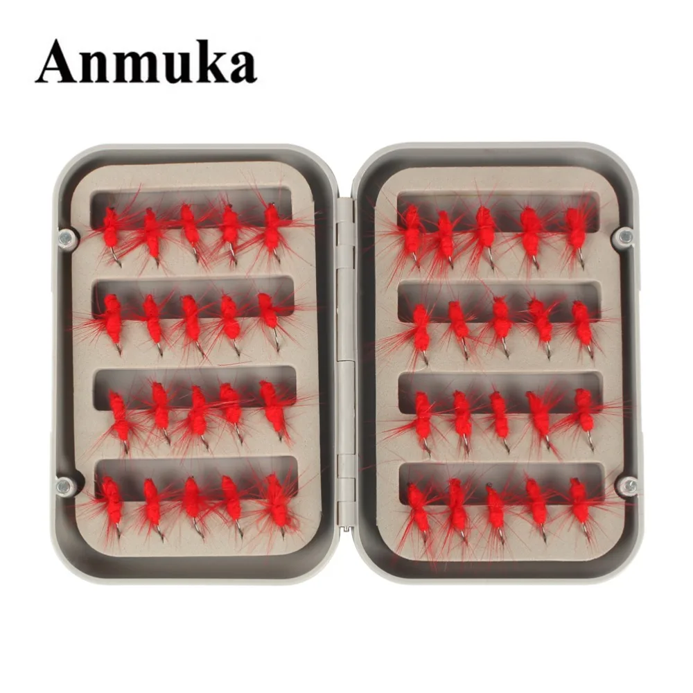 Anmuka dry fishing fly lures 40pcs/lot flies bait 1.8cm Black/red Ants