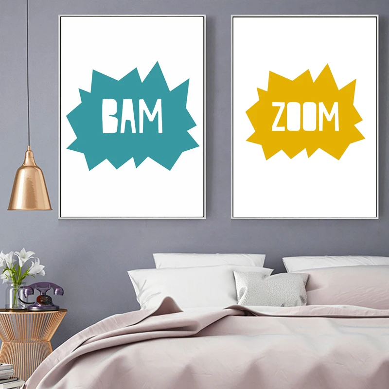 Bang Wall Art Bam картина с цитатой комикс всплеск плакаты и крутые Dude печатает научную