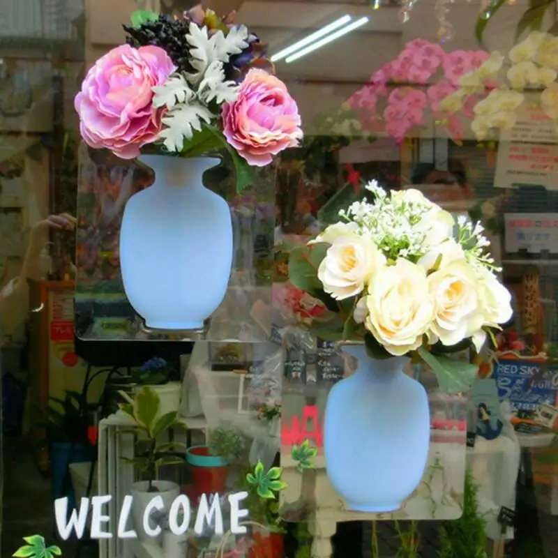 

NEW 1PCS Magic Silicone Hanging Wall Vase without Nailing Home Office Decor Flower Vase Flower Vase Container