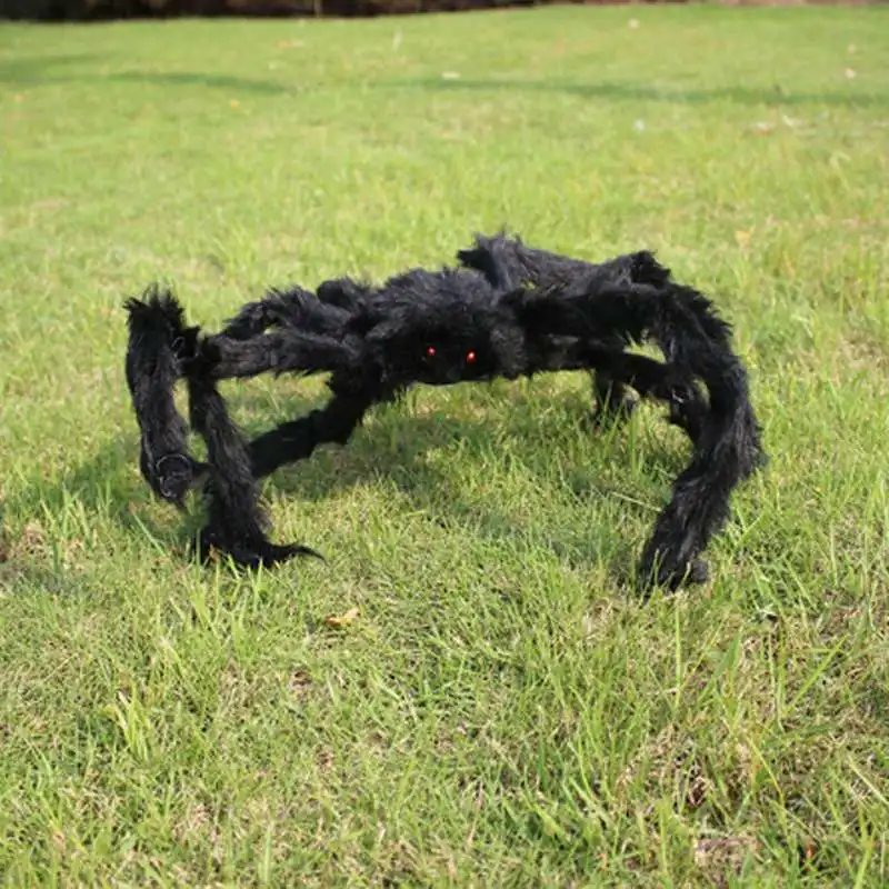 

New Design Simulate Black Giant Hairy Spider Halloween Party Prop Decoration Halloween Spider Decor 30CM